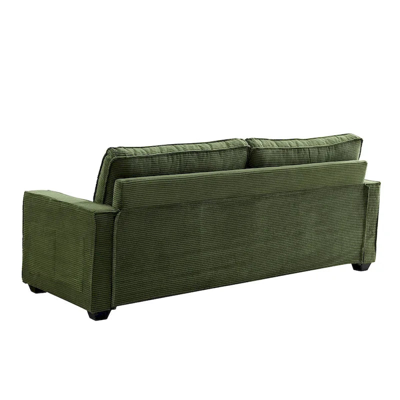 Corduroy Upholstered Loveseat Sofa with Solid Wood Frame and Pillow