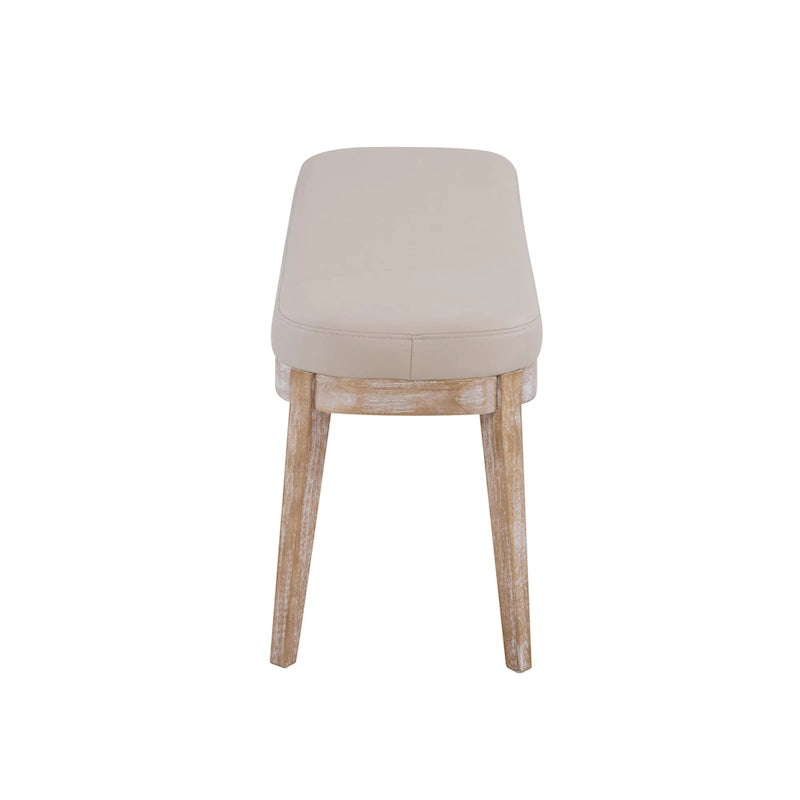 Gepolsterte Bank im Mid-Century-Modern-Stil mit Beinen aus massivem Holz, Braun und Grau