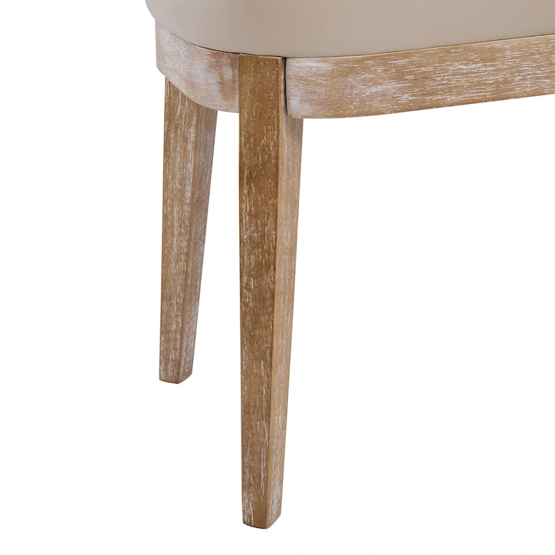 Gepolsterte Bank im Mid-Century-Modern-Stil mit Beinen aus massivem Holz, Braun und Grau