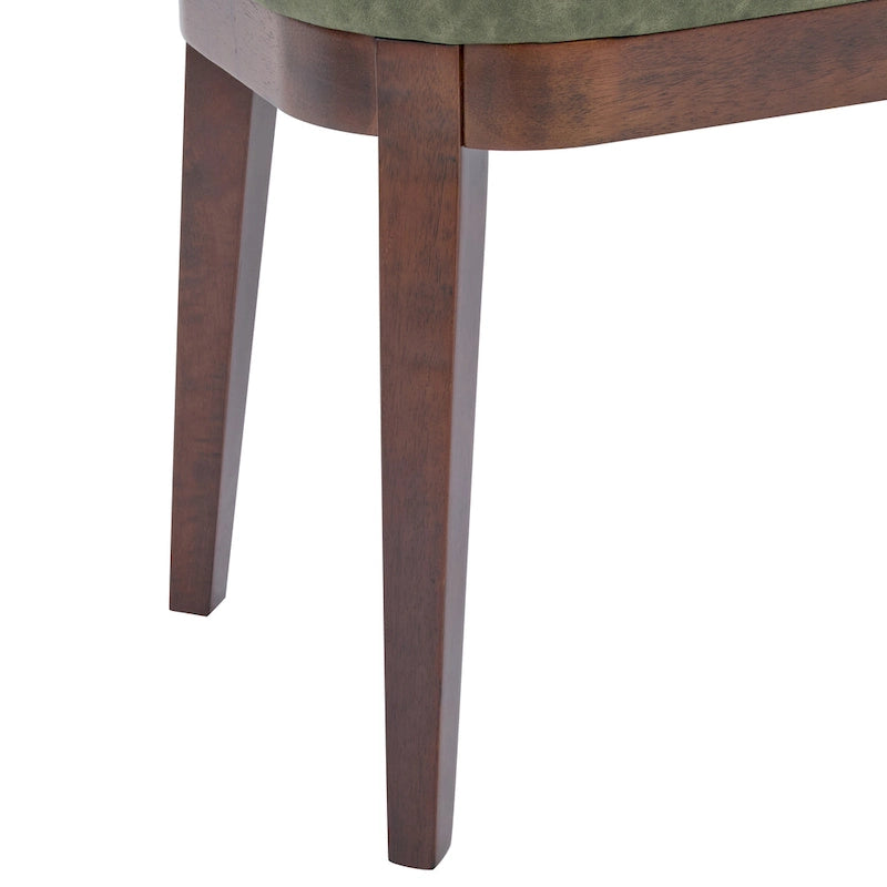 Gepolsterte Bank im Mid-Century-Modern-Stil mit Beinen aus massivem Holz, Braun und Grau