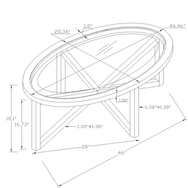Tavolino rotondo da caffè in vetro temperato in stile metà secolo, con base a treppiede in legno massello, nero