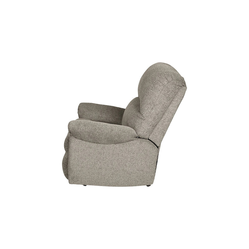 Taupe Floral Fabric Rocker Recliner Chair with One-Pull Reclining Motion