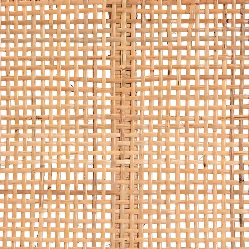 Woven Rattan Mahogany Wood Rectangular Accent Bench Natural Brown