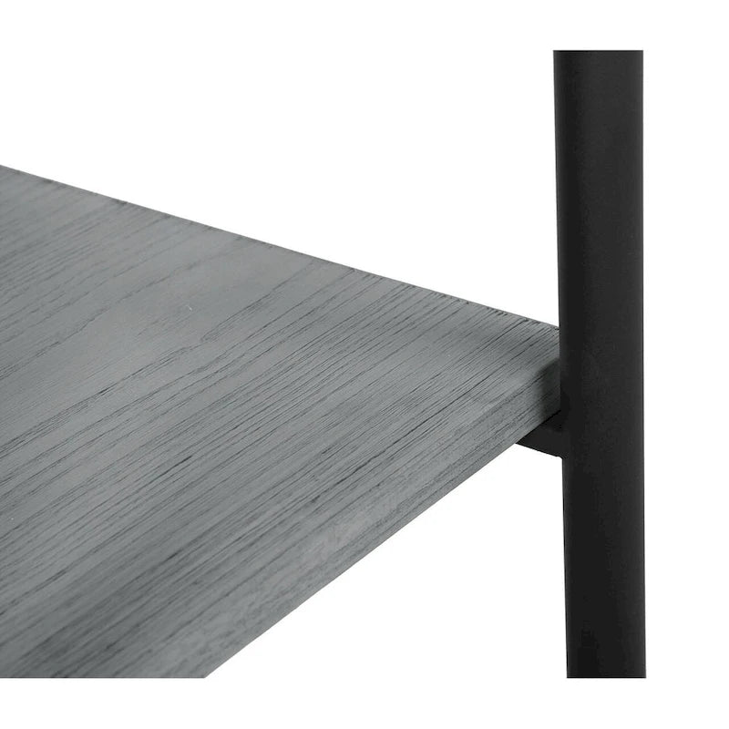 Scrivania industriale in legno e metallo in stile metà secolo con mensole aperte