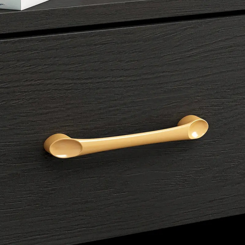 Moderner Nachttisch mit Haarnadelbeinen, Schublade und offenem Ablagefach, Schwarz Orange Weiß
