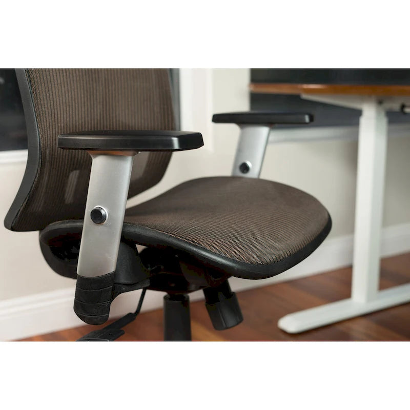 Fully Mesh Ergonomic High-Back Brown Office Chair with Adjustable Armrests and Headrest