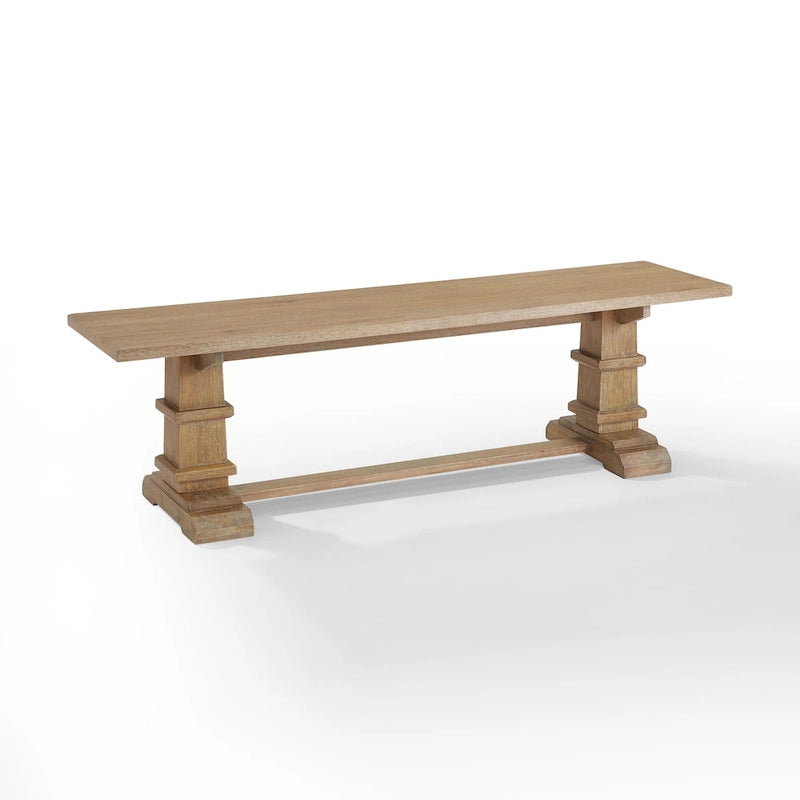 Panca da pranzo rustica marrone in stile farmhouse con base a cavalletto