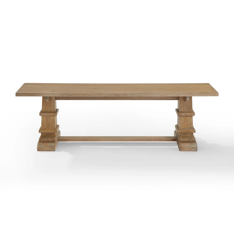 Panca da pranzo rustica marrone in stile farmhouse con base a cavalletto