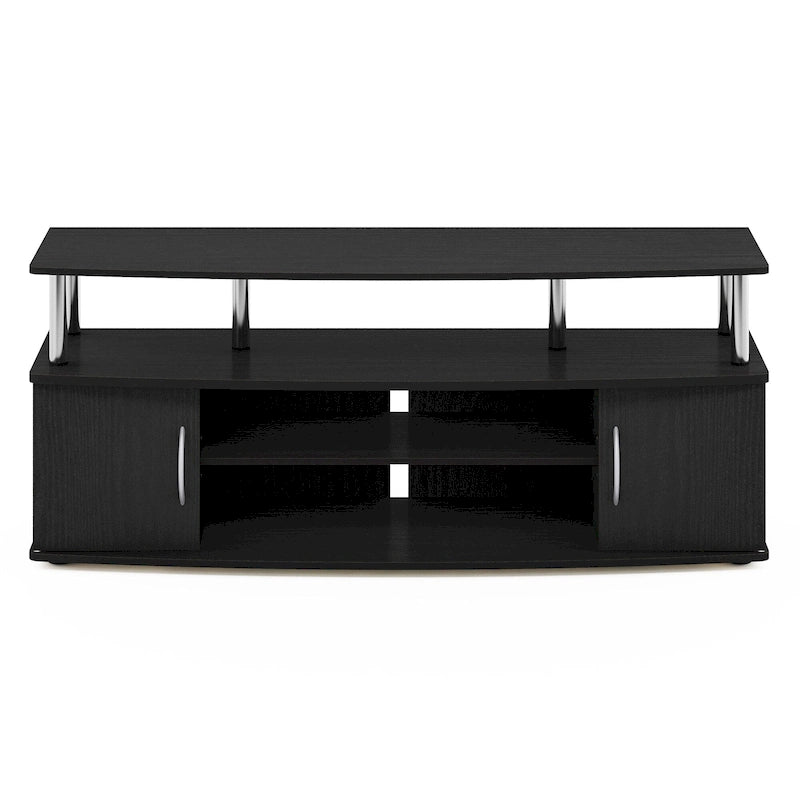 Large Entertainment Center TV Stand with Open Shelves and Storage Cabinets