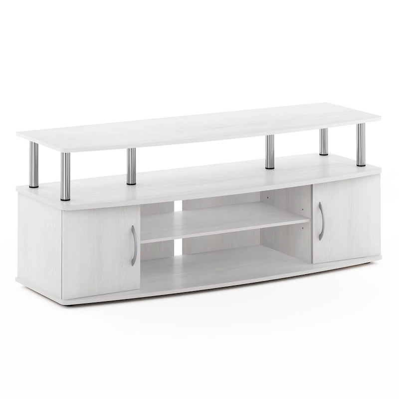 Large Entertainment Center TV Stand with Open Shelves and Storage Cabinets