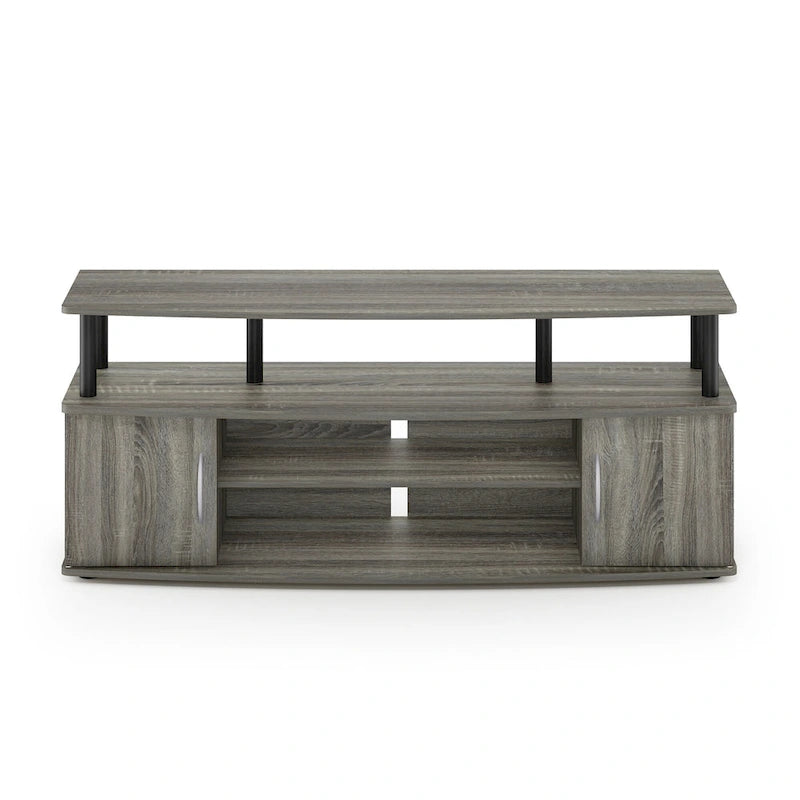 Large Entertainment Center TV Stand with Open Shelves and Storage Cabinets