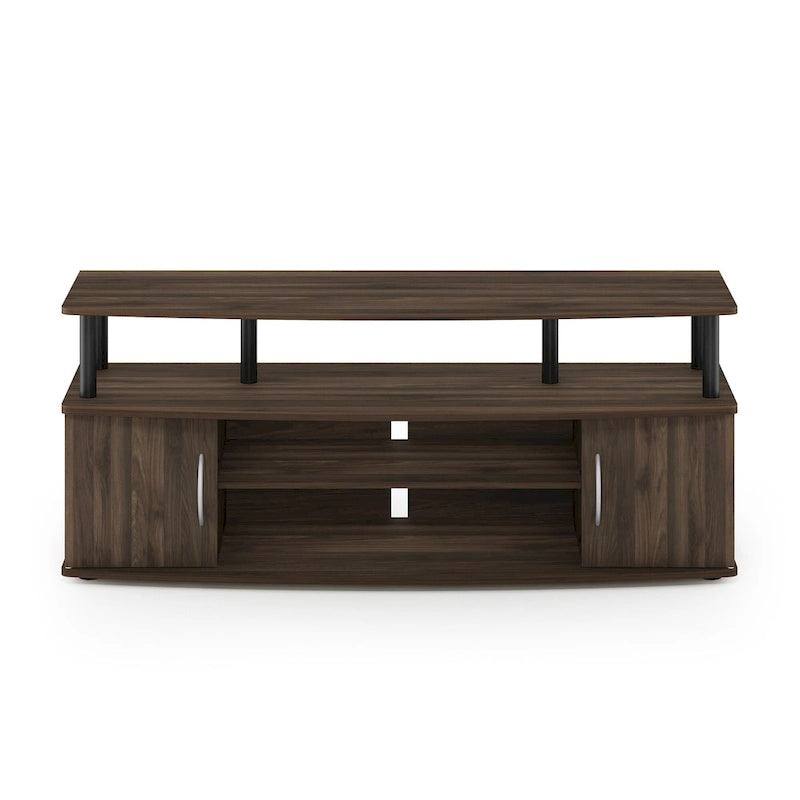 Large Entertainment Center TV Stand with Open Shelves and Storage Cabinets