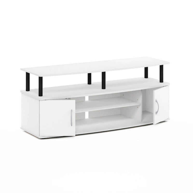 Large Entertainment Center TV Stand with Open Shelves and Storage Cabinets