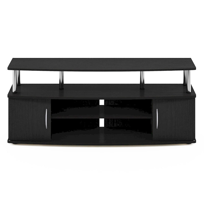Large Entertainment Center TV Stand with Open Shelves and Storage Cabinets