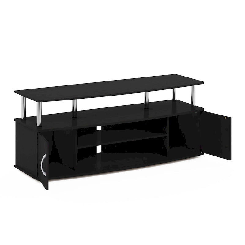 Large Entertainment Center TV Stand with Open Shelves and Storage Cabinets