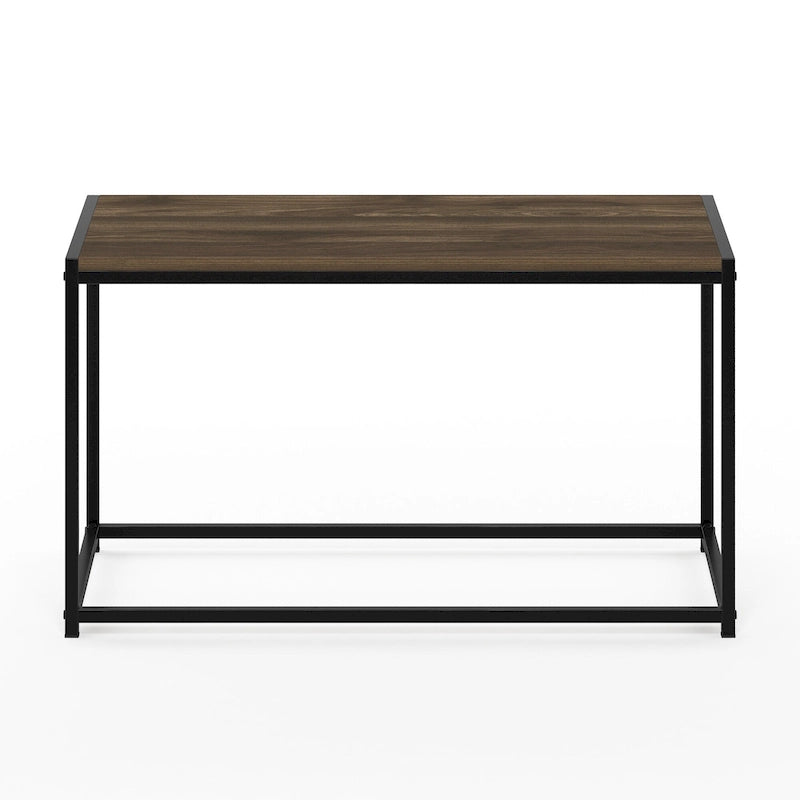 Modern Living Room Coffee Table with Wood Top and Metal Frame