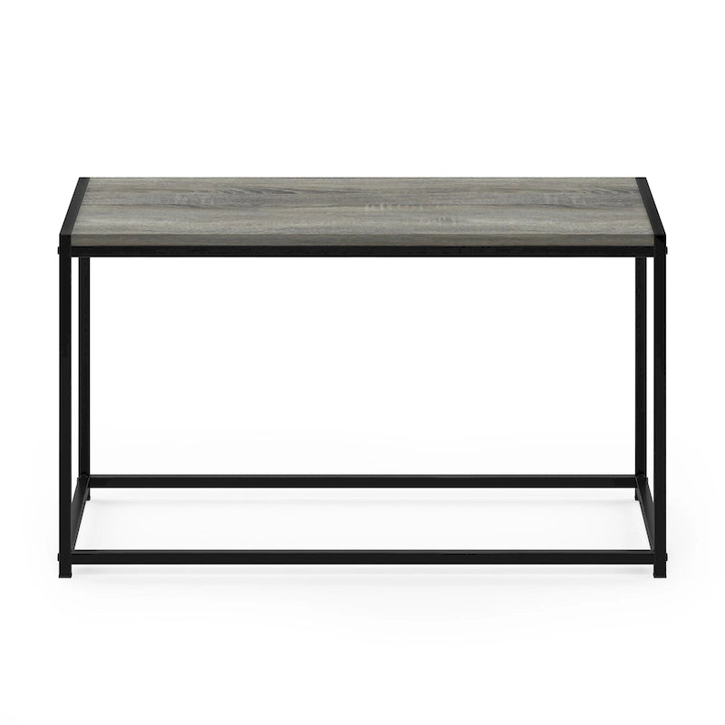 Modern Living Room Coffee Table with Wood Top and Metal Frame