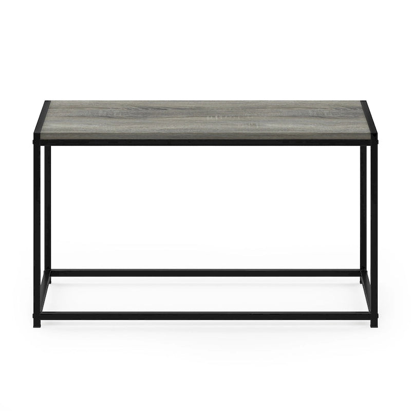 Modern Living Room Coffee Table with Wood Top and Metal Frame