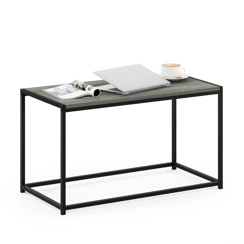 Modern Living Room Coffee Table with Wood Top and Metal Frame