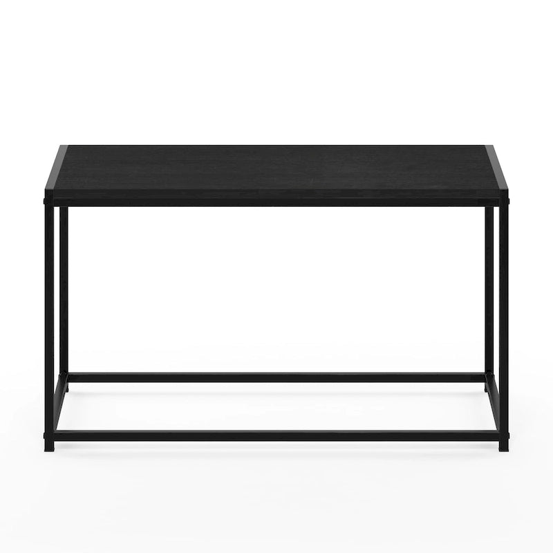 Modern Living Room Coffee Table with Wood Top and Metal Frame