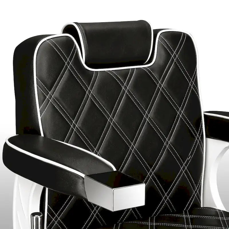 Heavy Duty Vintage Barber Chair Black PU Leather Reclinable Hydraulic Salon Chair