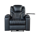 Power Recliner Chair with Adjustable Headrest, USB Port, Storage Arms, Cup Holder and Swivel Tray Table in Black or Brown