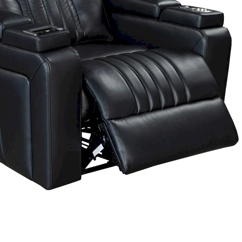 Power Recliner Chair with Adjustable Headrest, USB Port, Storage Arms, Cup Holder and Swivel Tray Table in Black or Brown