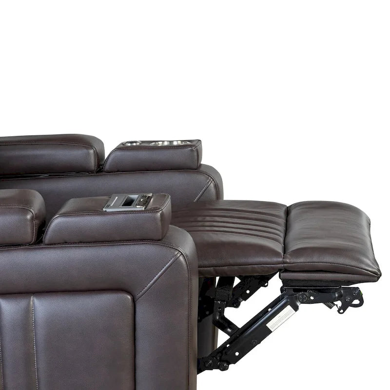 Power Recliner Chair with Adjustable Headrest, USB Port, Storage Arms, Cup Holder and Swivel Tray Table in Black or Brown