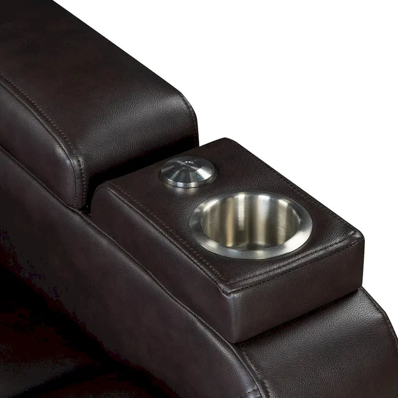 Power Recliner Chair with Adjustable Headrest, USB Port, Storage Arms, Cup Holder and Swivel Tray Table in Black or Brown