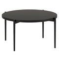 Round Coffee Table - Blackened Bronze Steel, 32 Inch Tabletop with Tapered Legs