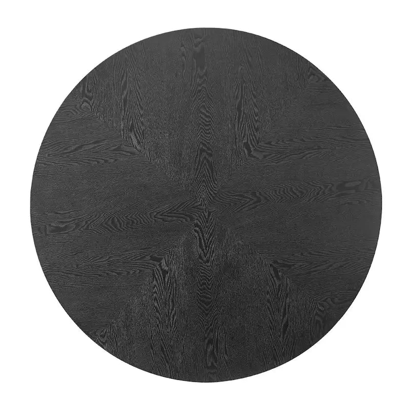 Round MDF Top Dining Table with X-Cross Metal Legs in Black or Walnut