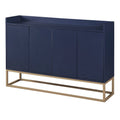 Modern Particle Board Sideboard Buffet Cabinet with Steel Base, Multi-Color