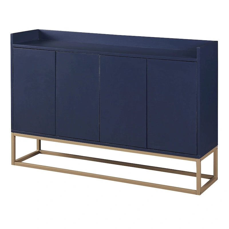 Modern Particle Board Sideboard Buffet Cabinet with Steel Base, Multi-Color