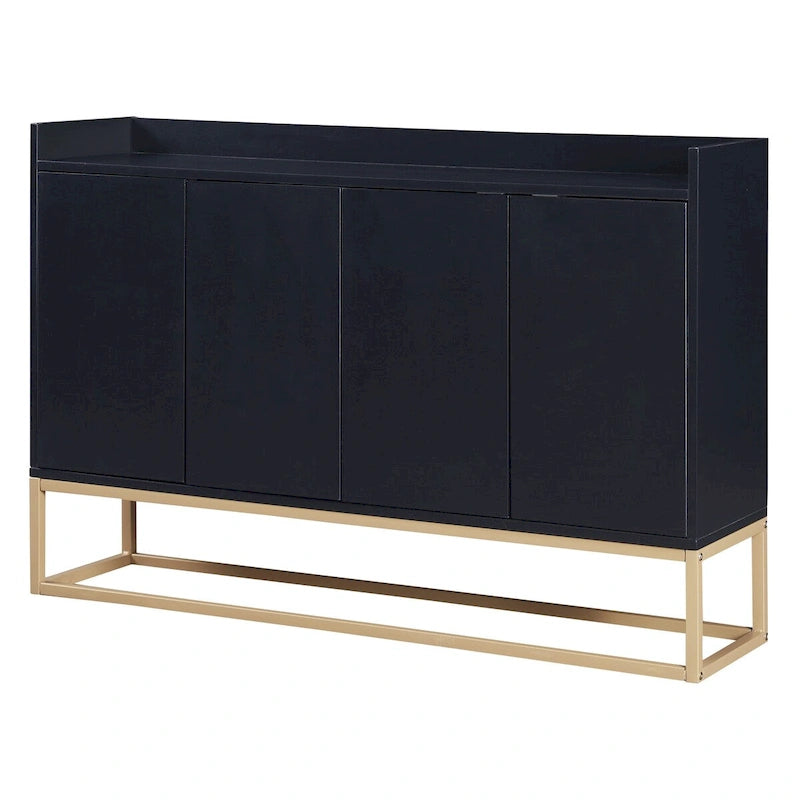 Modern Particle Board Sideboard Buffet Cabinet with Steel Base, Multi-Color