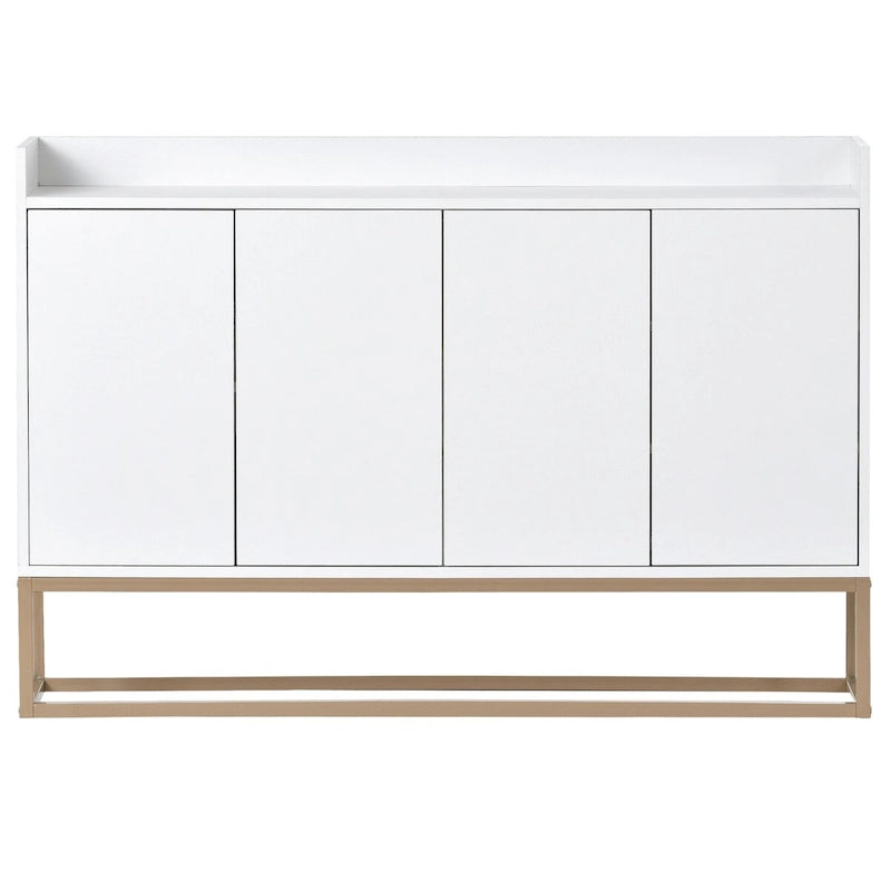 Modern Particle Board Sideboard Buffet Cabinet with Steel Base, Multi-Color