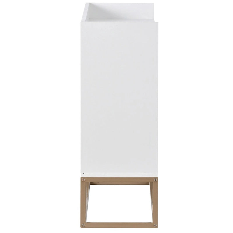 Modern Particle Board Sideboard Buffet Cabinet with Steel Base, Multi-Color