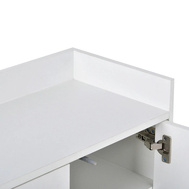 Modern Particle Board Sideboard Buffet Cabinet with Steel Base, Multi-Color