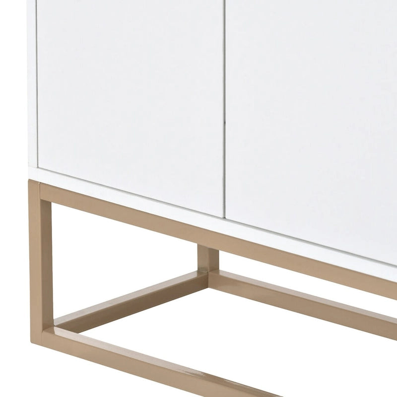 Modern Particle Board Sideboard Buffet Cabinet with Steel Base, Multi-Color