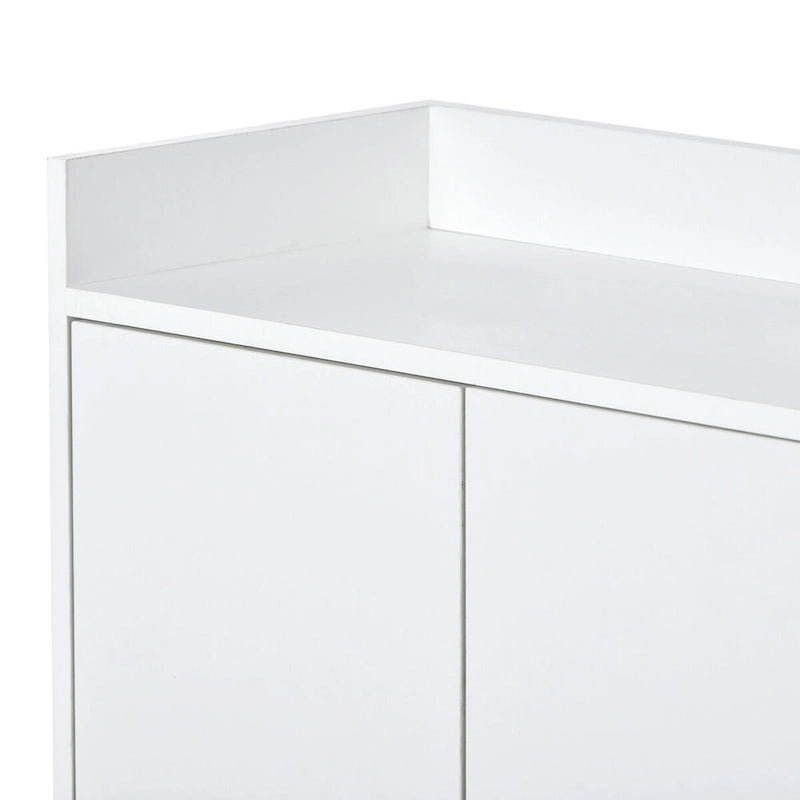 Modern Particle Board Sideboard Buffet Cabinet with Steel Base, Multi-Color