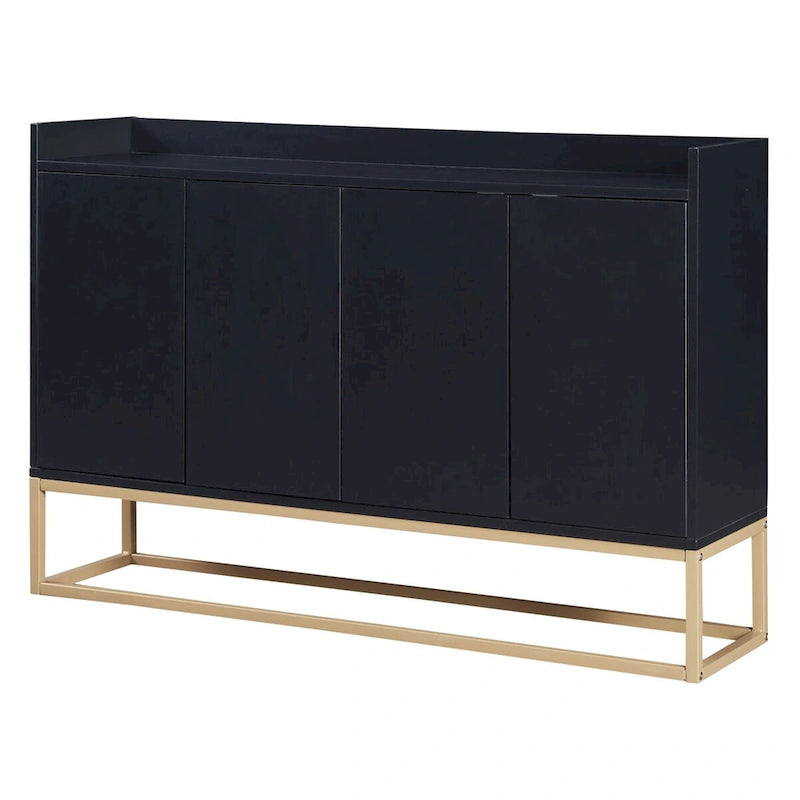 Modern Particle Board Sideboard Buffet Cabinet with Steel Base, Multi-Color