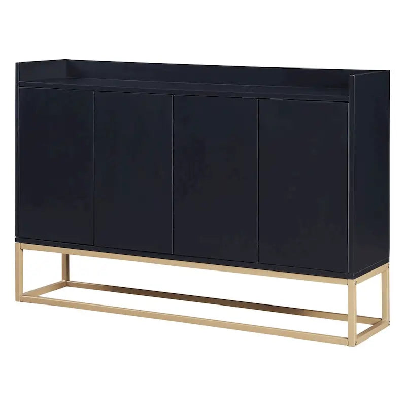 Modern Particle Board Sideboard Buffet Cabinet with Steel Base, Multi-Color