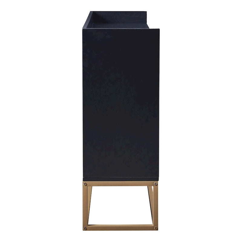 Modern Particle Board Sideboard Buffet Cabinet with Steel Base, Multi-Color