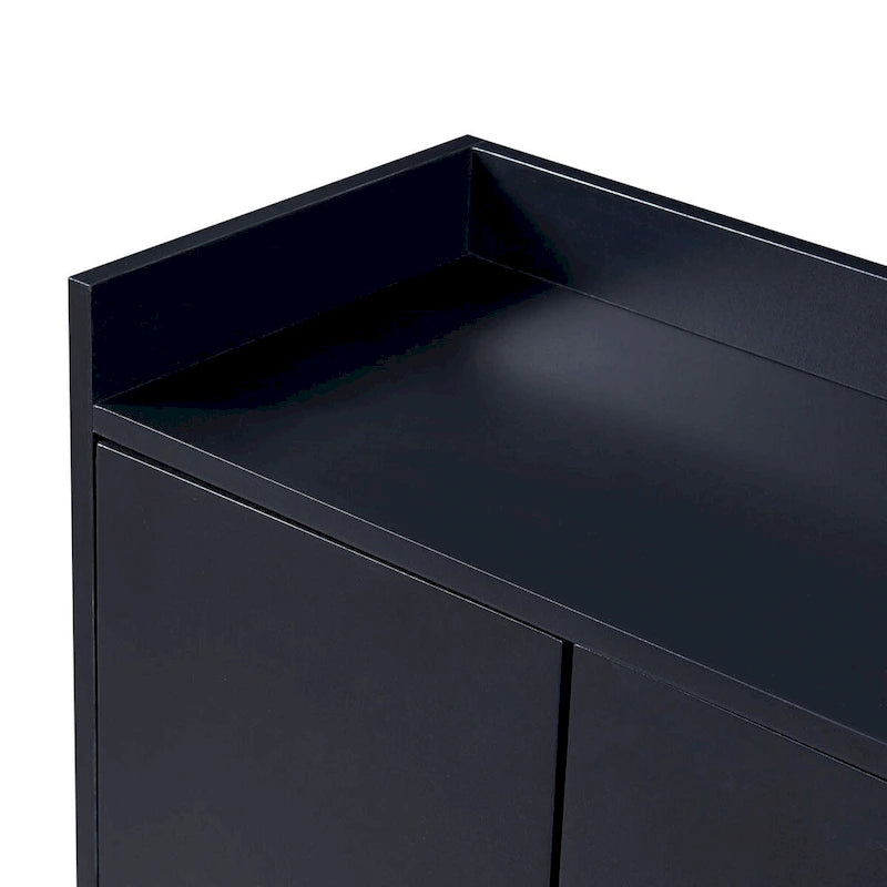 Modern Particle Board Sideboard Buffet Cabinet with Steel Base, Multi-Color