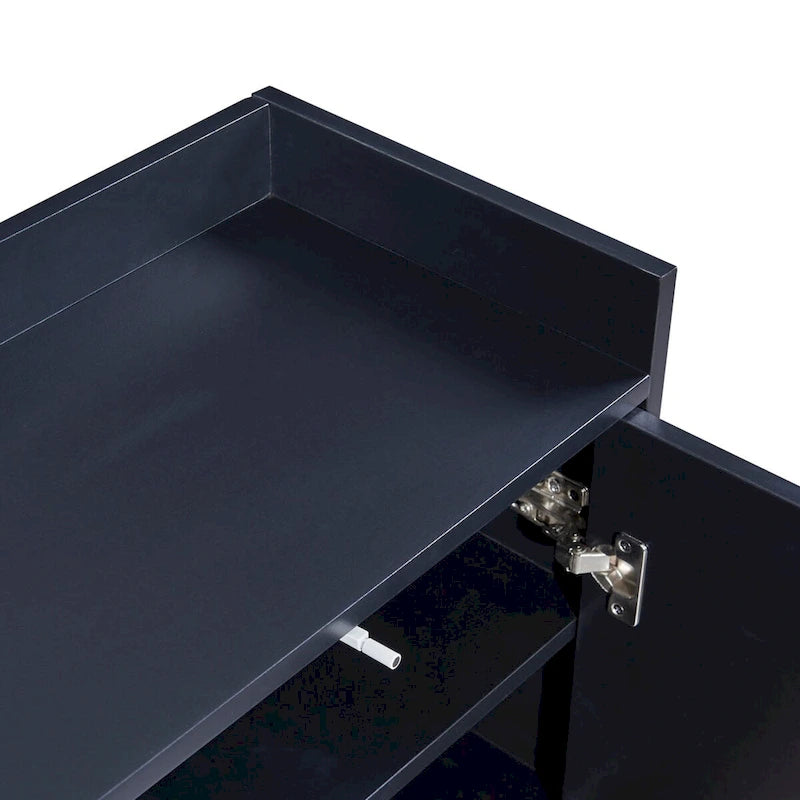 Modern Particle Board Sideboard Buffet Cabinet with Steel Base, Multi-Color