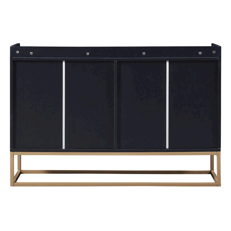 Modern Particle Board Sideboard Buffet Cabinet with Steel Base, Multi-Color