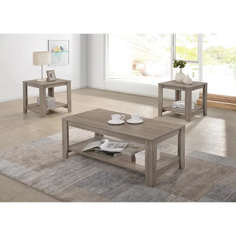 Taupe Distressed Square MDF Top Cocktail Coffee Table