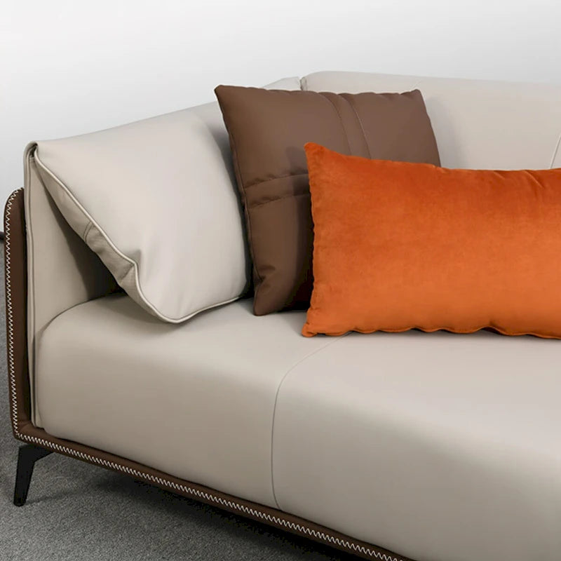Modern Faux Leather Single Armchair Sofa with Metal Legs Light Gray