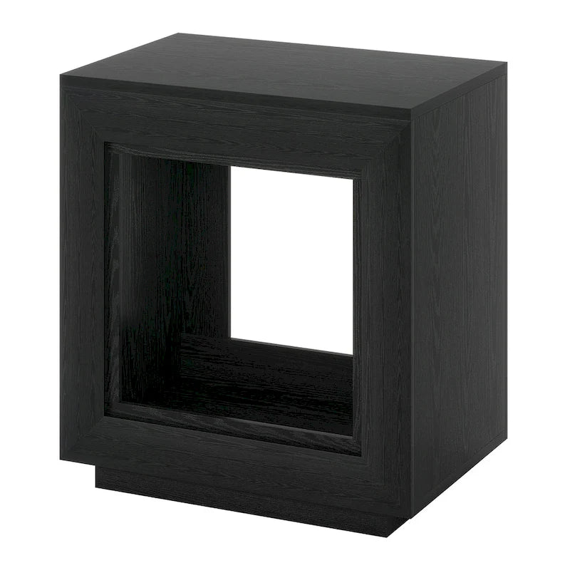 Rectangular Hollow Open Cube MDF Side Table with Wood Grain Finish