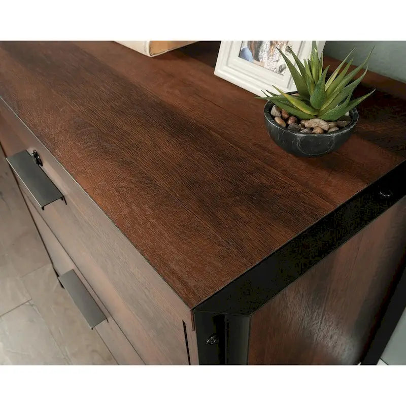 2-Drawer Lateral File Cabinet with Lock Barrel Oak Finish