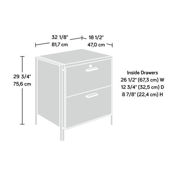 2-Drawer Lateral File Cabinet with Lock Barrel Oak Finish